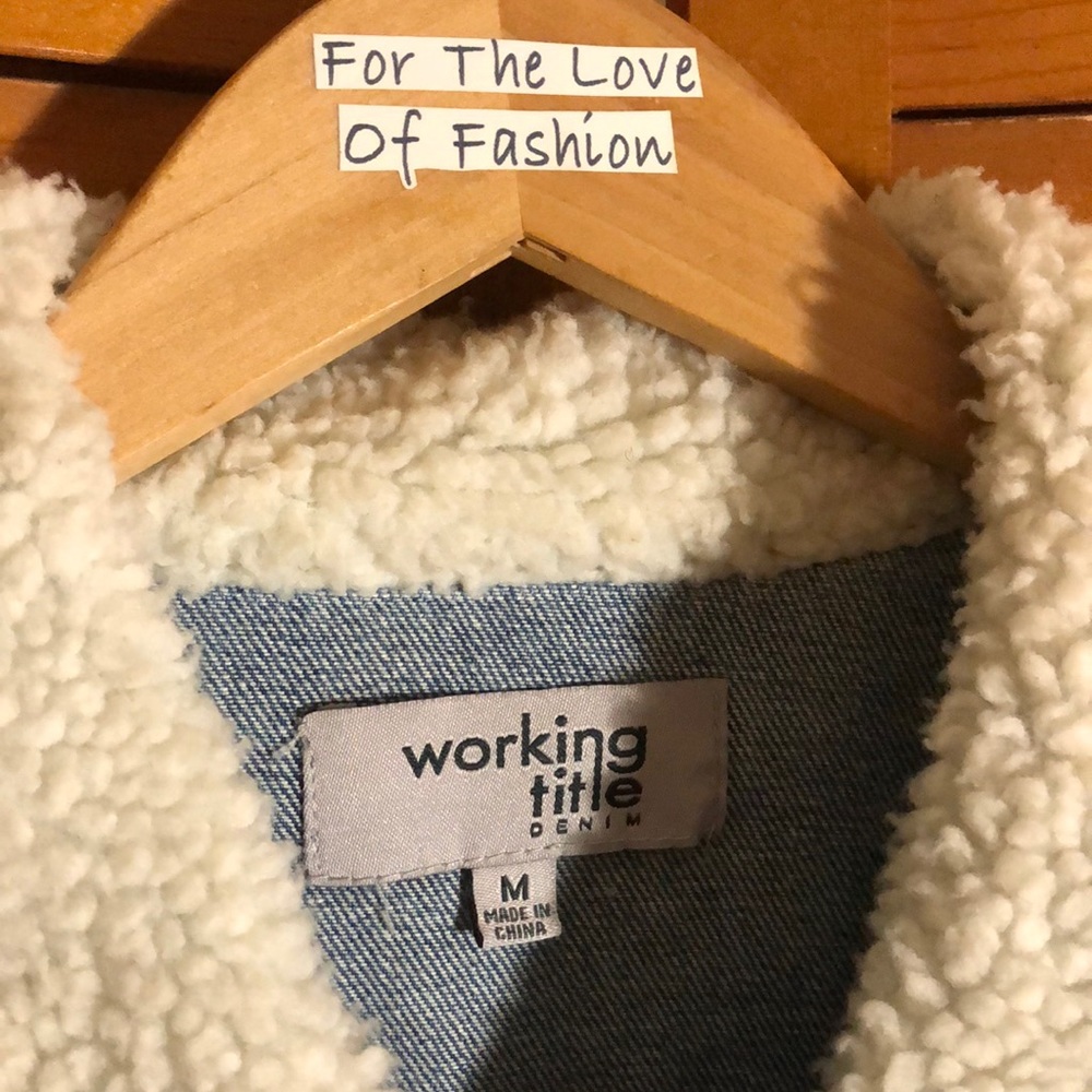 Sherpa Collar Denim Jacket NWOT - Picture 3 of 5